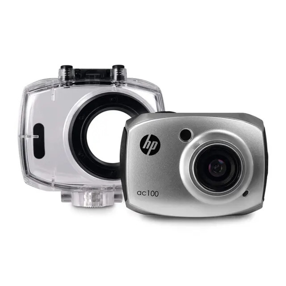 HP AC100 Action Cam 1080P 2.4in LCD Camera with Waterproof Case & Bike Mount